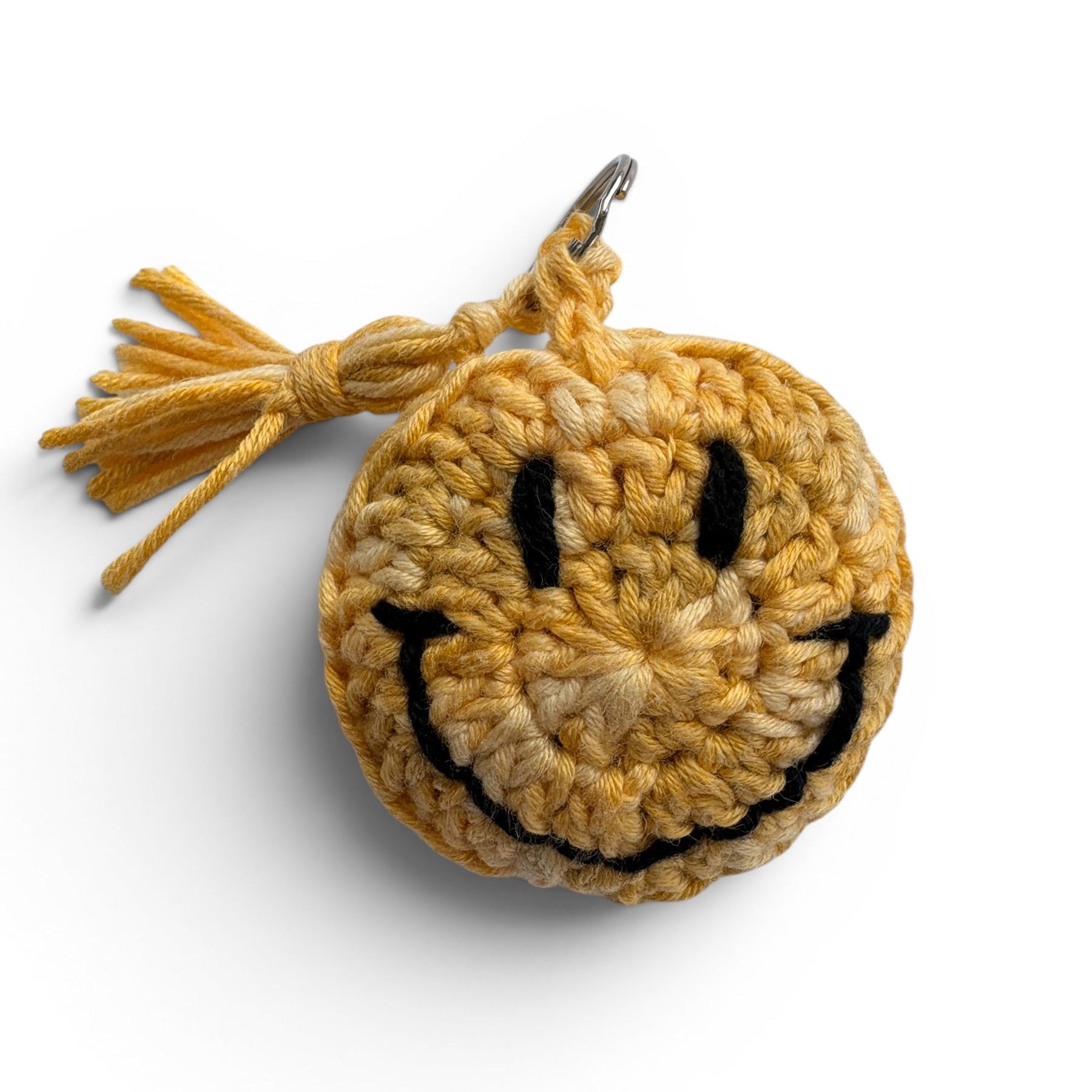 Crocheted smile keychain with tassel - Cotton Blend 